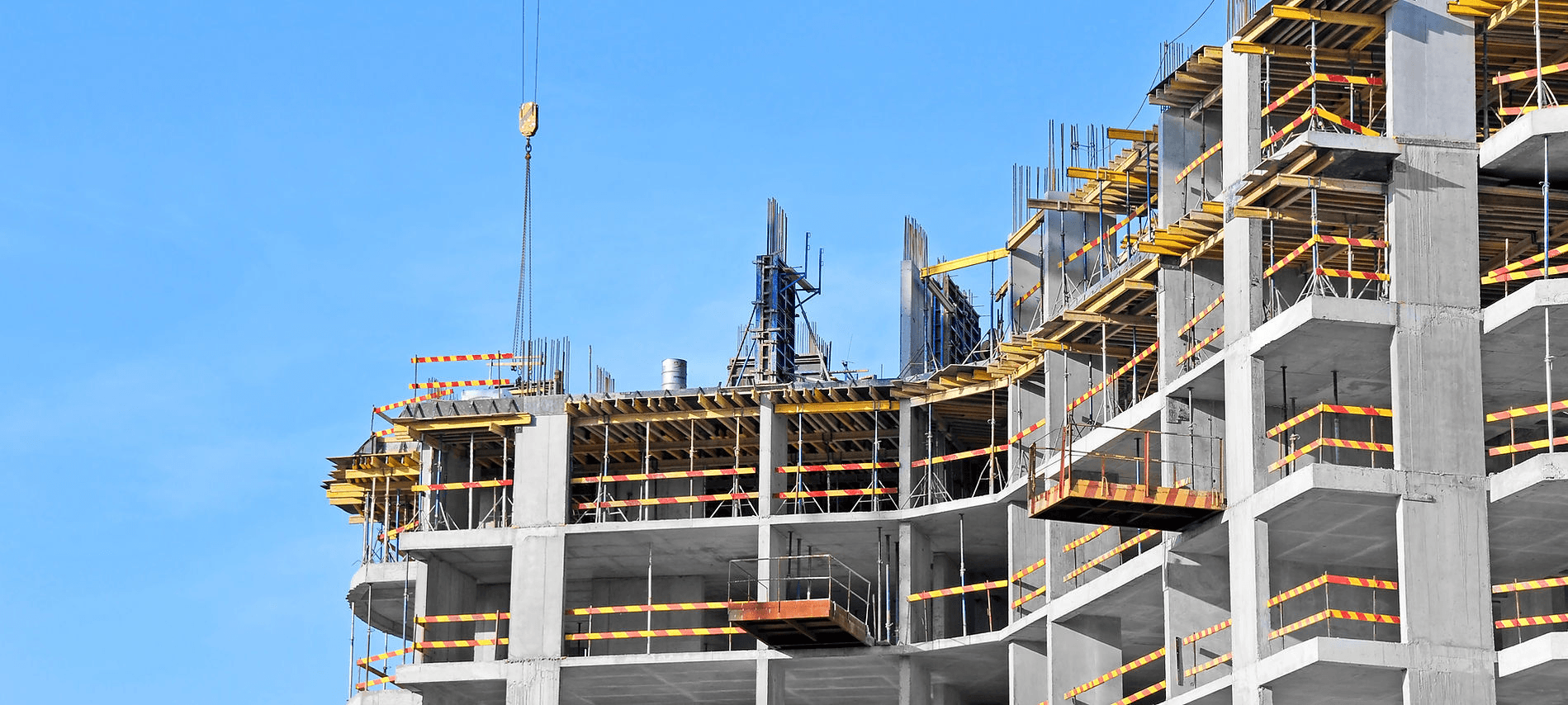 Construction site with scaffolding